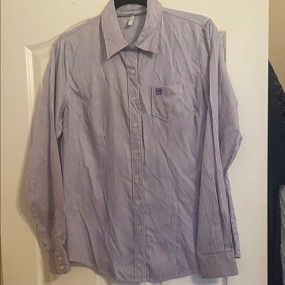 Women’s size Large Purple/Lavender & White Striped Shirt by Cinch
